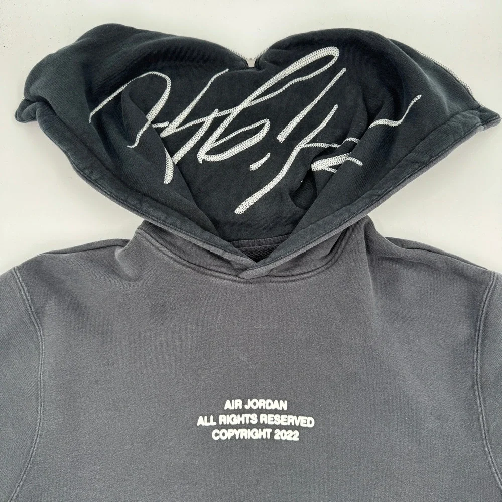 Jordan Flight Tour Paris Hoodie Mens Small Black Graphic Pullover DQ7544-045